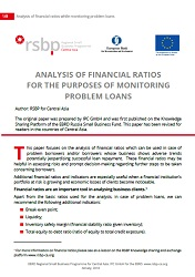 Analysis of financial ratios for the purpose of monitoring problem loans
